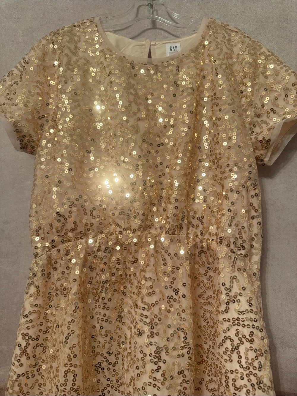 GAP Girls Gold Sequin A-Line Dress
